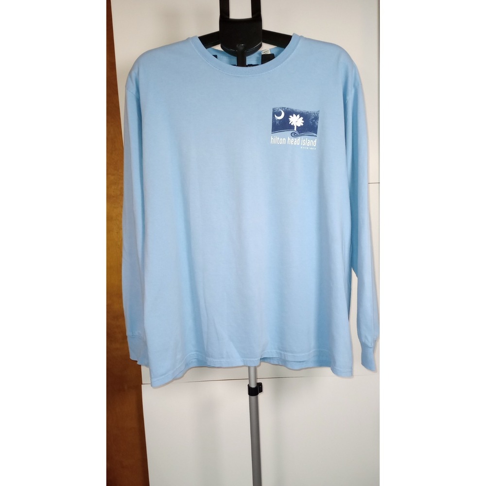 Blue 84 Hilton Head Island Long Sleeve T-Shirt Mens Large Blue Beach Graphic